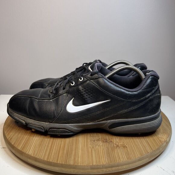 Nike Durasport III 3 Mens Size 9.5 Black Soft Spike Golf Shoes 628527-002 - Picture 1 of 9